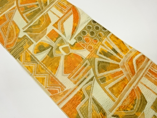 JAPANESE KIMONO / VINTAGE NAGOYA OBI / CHIKUZEN HAKATA / WOVEN ABSTRACT